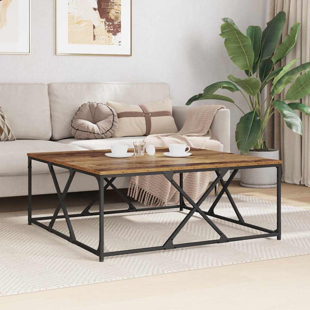 Salontafel Oud Hout 100 x 100 x 40 cm Bewerkt hout is nu te koop bij PeponiXL, paradijselijk wonen!