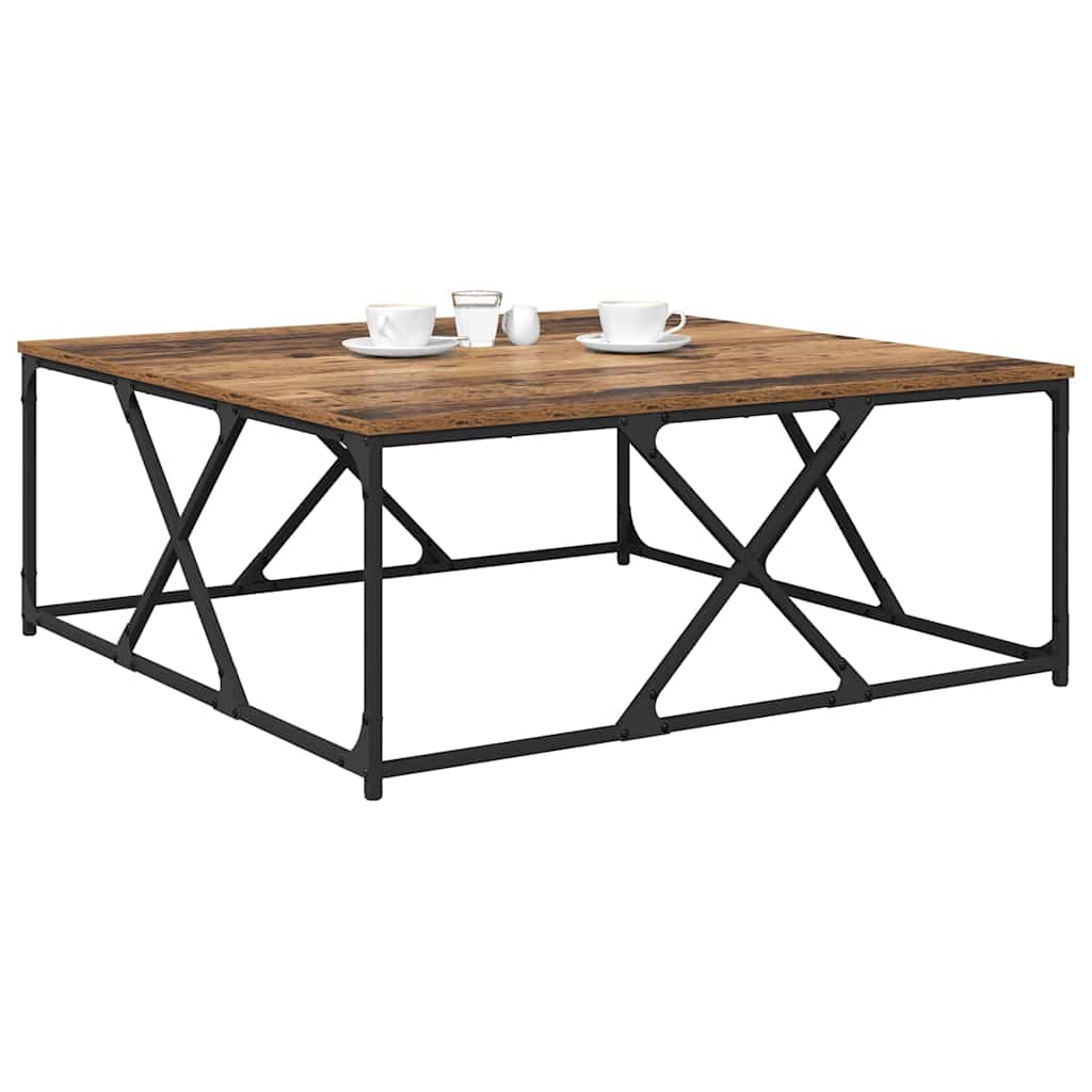 Salontafel Oud Hout 100 x 100 x 40 cm Bewerkt hout is nu te koop bij PeponiXL, paradijselijk wonen!