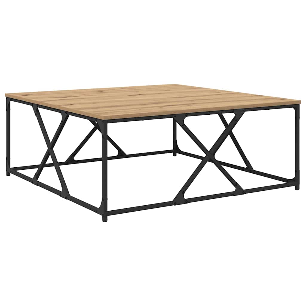 Salontafel Artisan Eiken 100 x 100 x 40 cm Bewerkt hout is nu te koop bij PeponiXL, paradijselijk wonen!
