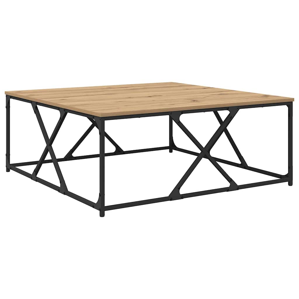 Salontafel Artisan Eiken 100 x 100 x 40 cm Bewerkt hout is nu te koop bij PeponiXL, paradijselijk wonen!