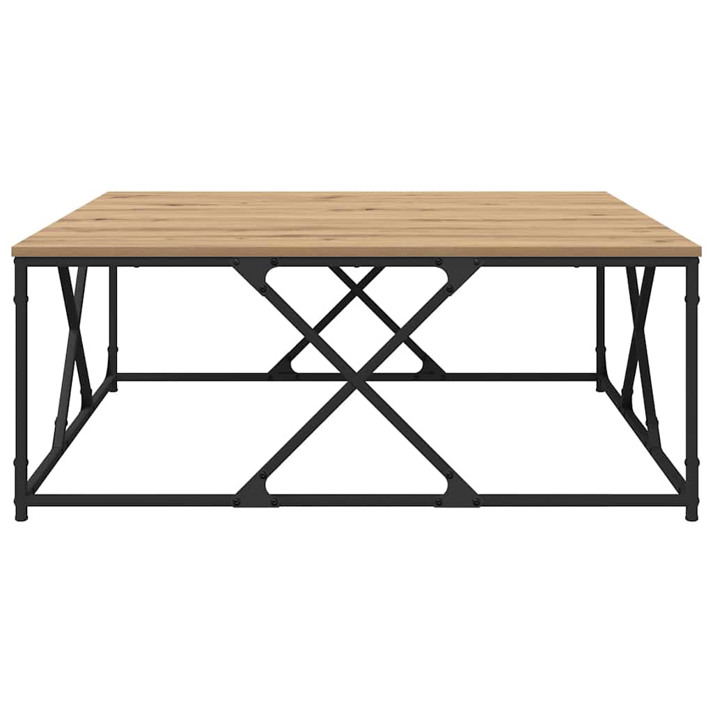 Salontafel Artisan Eiken 100 x 100 x 40 cm Bewerkt hout is nu te koop bij PeponiXL, paradijselijk wonen!