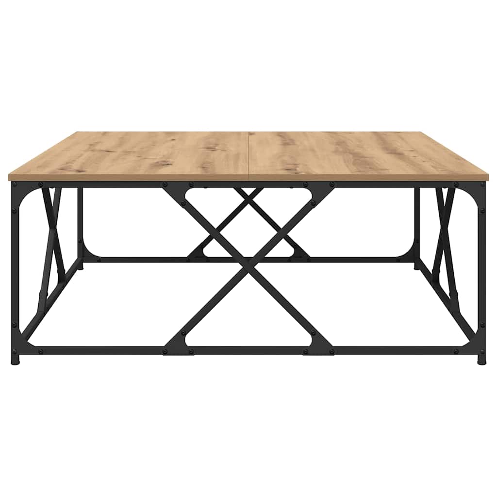 Salontafel Artisan Eiken 100 x 100 x 40 cm Bewerkt hout is nu te koop bij PeponiXL, paradijselijk wonen!