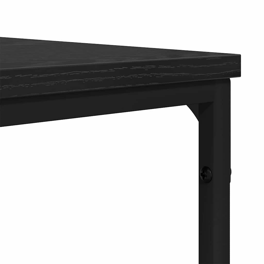 Salontafel Zwart Eiken 100 x 100 x 40 cm Bewerkt hout is nu te koop bij PeponiXL, paradijselijk wonen!