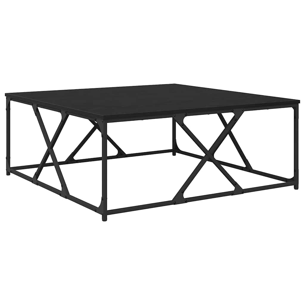 Salontafel Zwart Eiken 100 x 100 x 40 cm Bewerkt hout is nu te koop bij PeponiXL, paradijselijk wonen!
