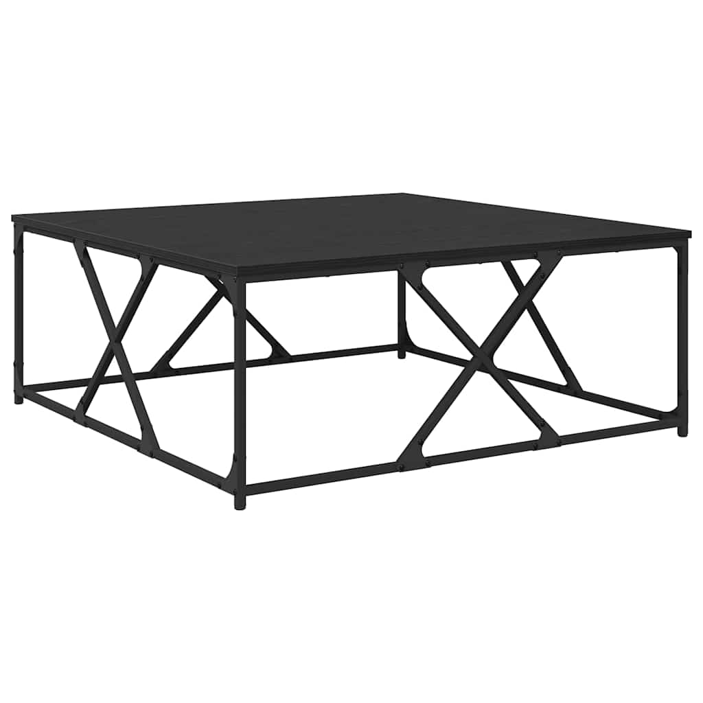 Salontafel Zwart Eiken 100 x 100 x 40 cm Bewerkt hout is nu te koop bij PeponiXL, paradijselijk wonen!