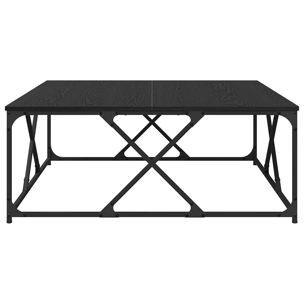 Salontafel Zwart Eiken 100 x 100 x 40 cm Bewerkt hout is nu te koop bij PeponiXL, paradijselijk wonen!