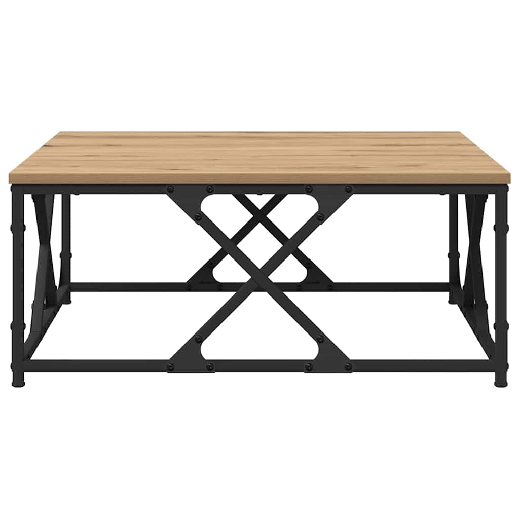 Salontafel Artisan Eiken 70 x 70 x 30 cm Bewerkt hout is nu te koop bij PeponiXL, paradijselijk wonen!