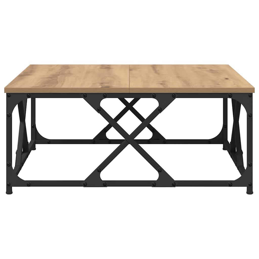 Salontafel Artisan Eiken 70 x 70 x 30 cm Bewerkt hout is nu te koop bij PeponiXL, paradijselijk wonen!