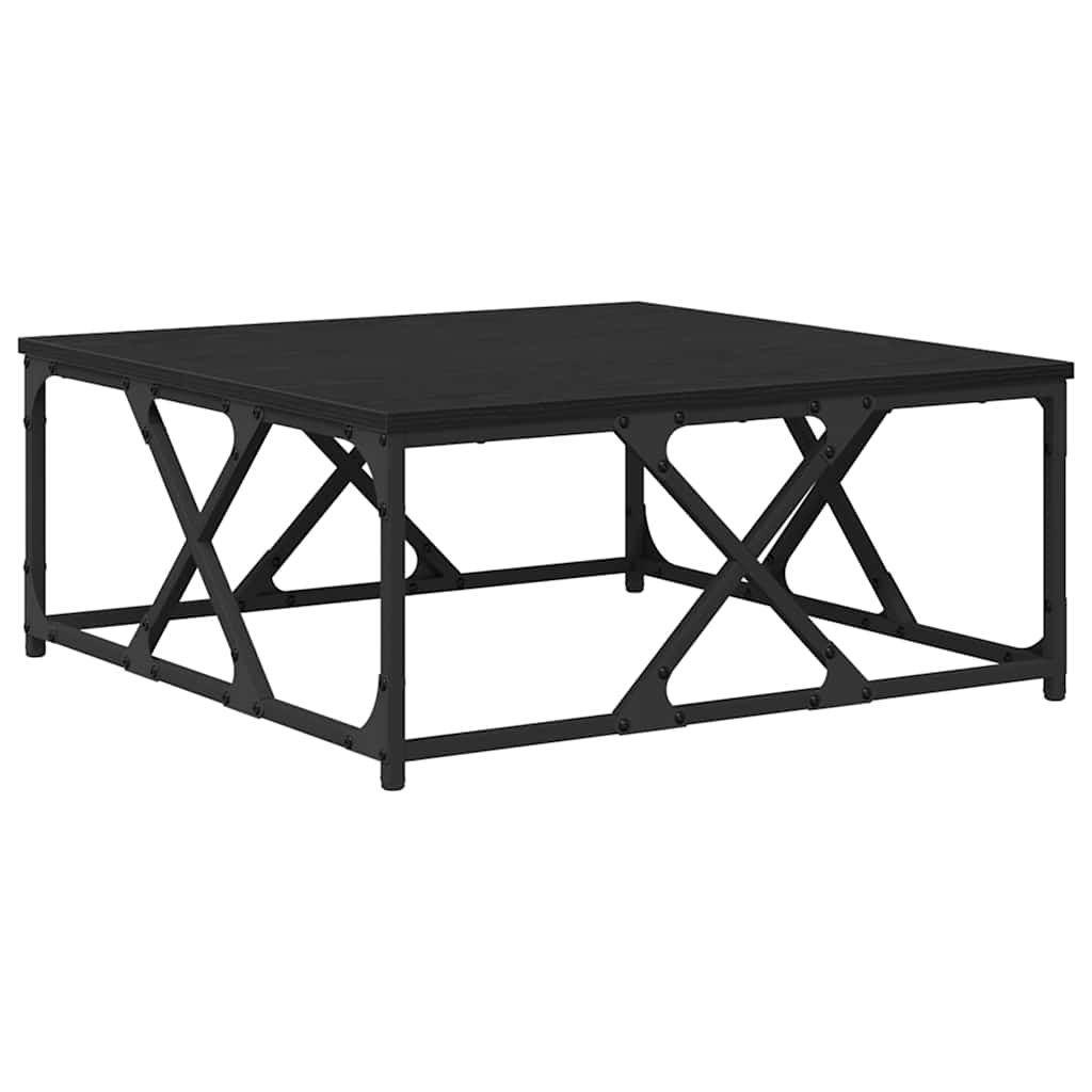 Salontafel Zwart Eiken 70 x 70 x 30 cm Bewerkt hout is nu te koop bij PeponiXL, paradijselijk wonen!