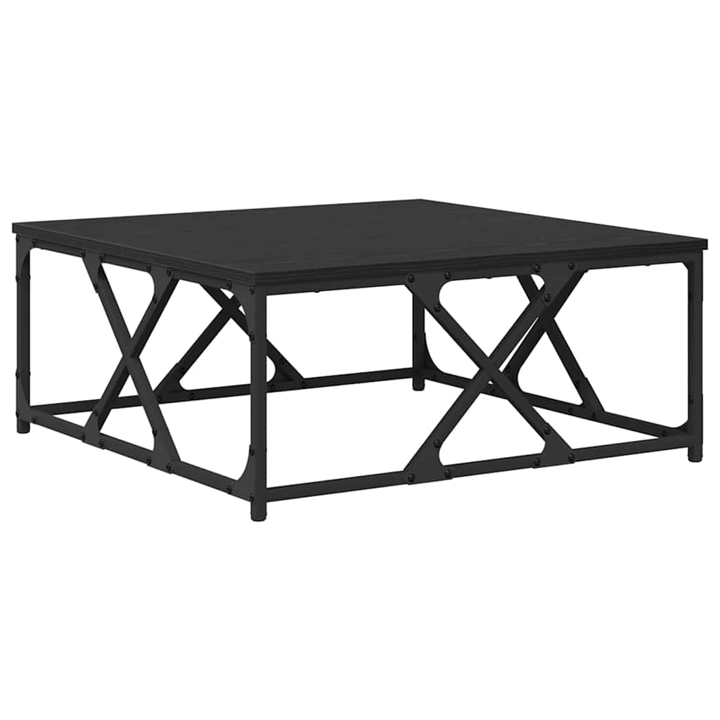 Salontafel Zwart Eiken 70 x 70 x 30 cm Bewerkt hout is nu te koop bij PeponiXL, paradijselijk wonen!