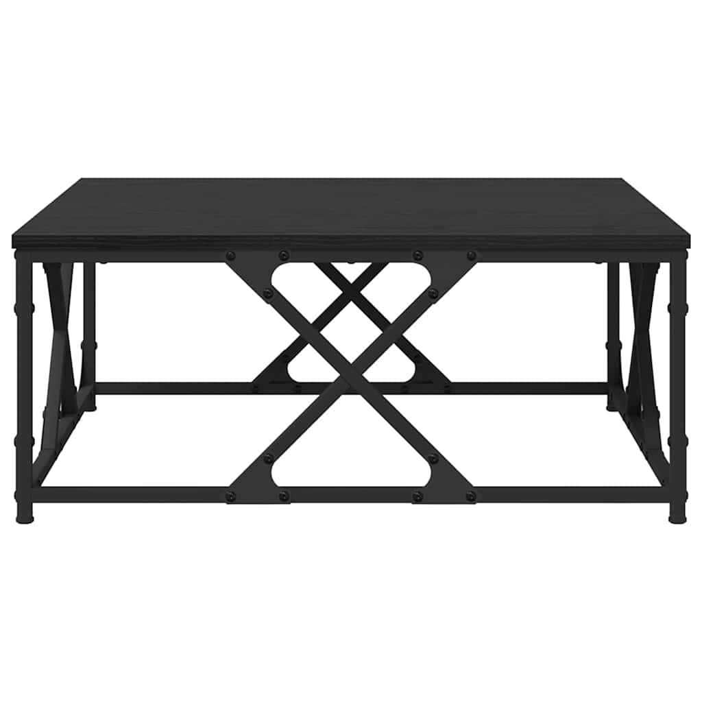 Salontafel Zwart Eiken 70 x 70 x 30 cm Bewerkt hout is nu te koop bij PeponiXL, paradijselijk wonen!