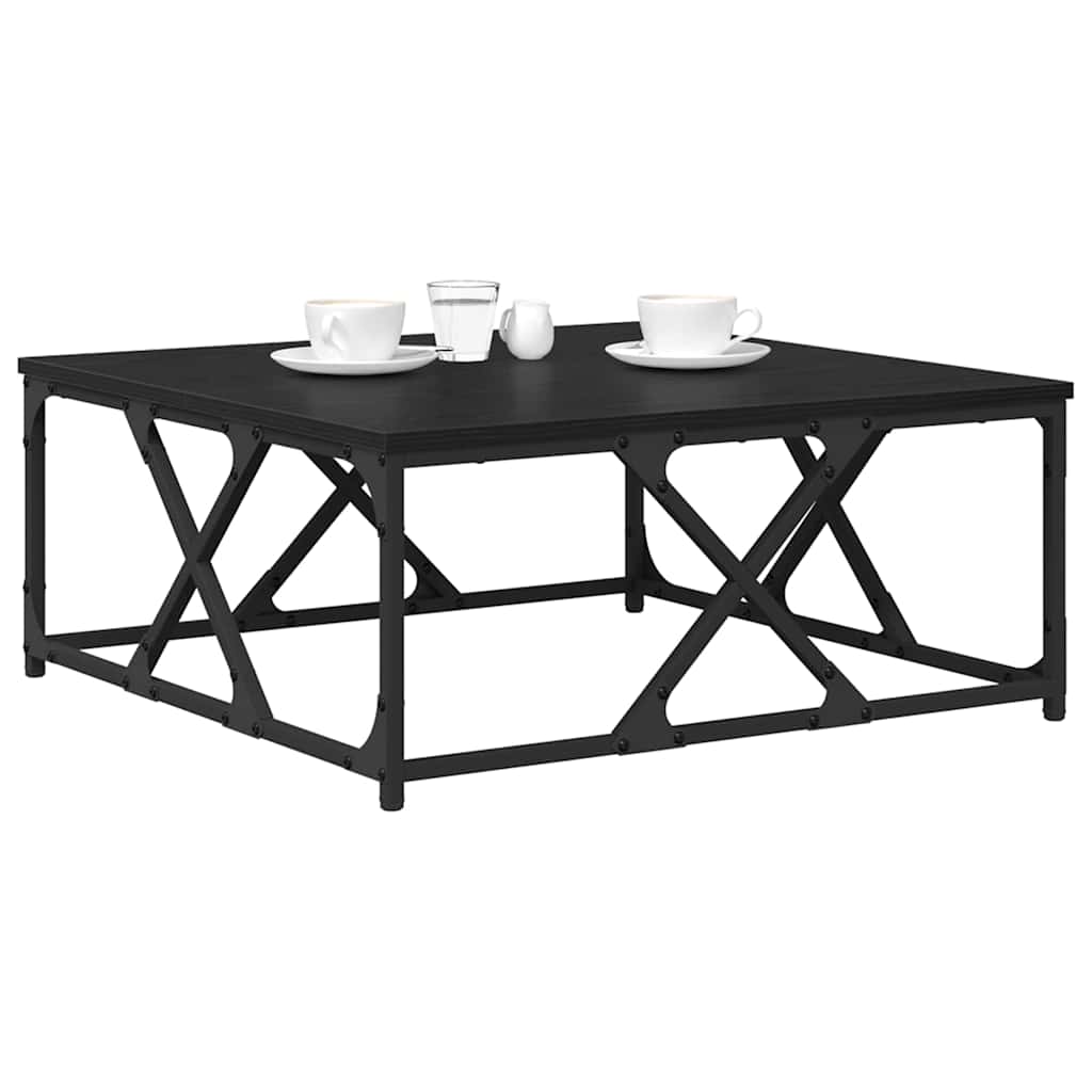 Salontafel Zwart Eiken 70 x 70 x 30 cm Bewerkt hout is nu te koop bij PeponiXL, paradijselijk wonen!