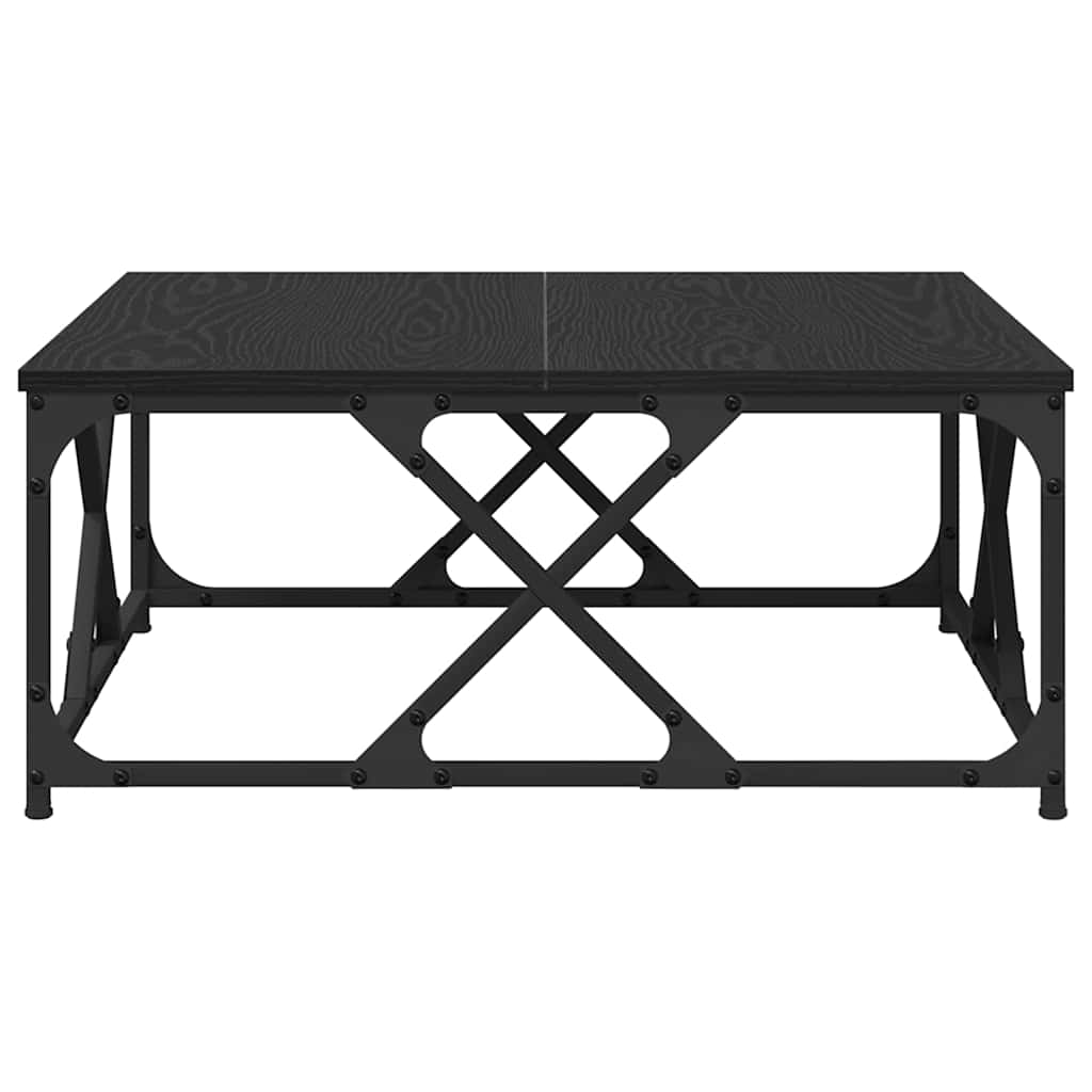 Salontafel Zwart Eiken 70 x 70 x 30 cm Bewerkt hout is nu te koop bij PeponiXL, paradijselijk wonen!