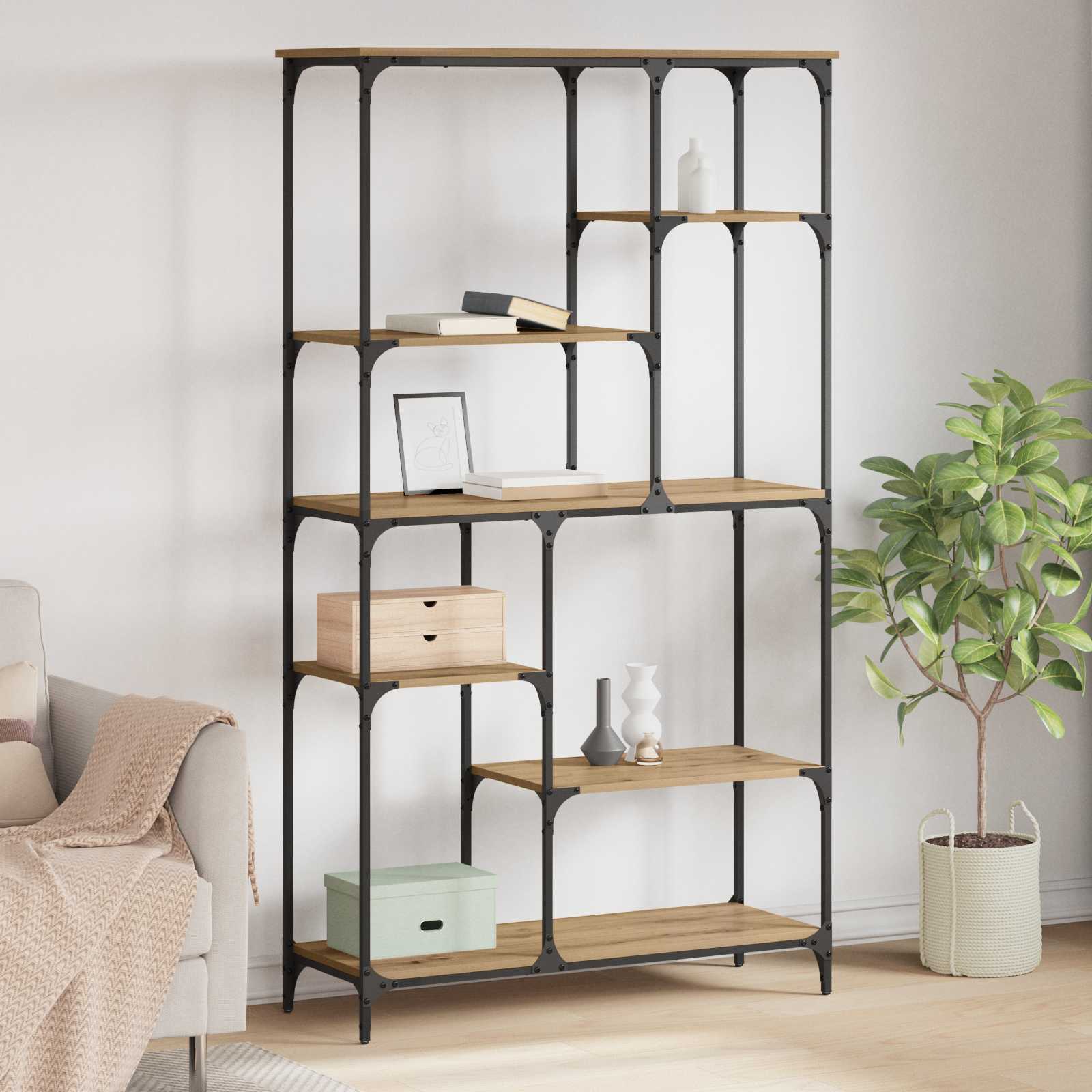 Boekenkast 5-laags 99 x 35,5 x 176 cm Bewerkt hout is nu te koop bij PeponiXL, paradijselijk wonen!