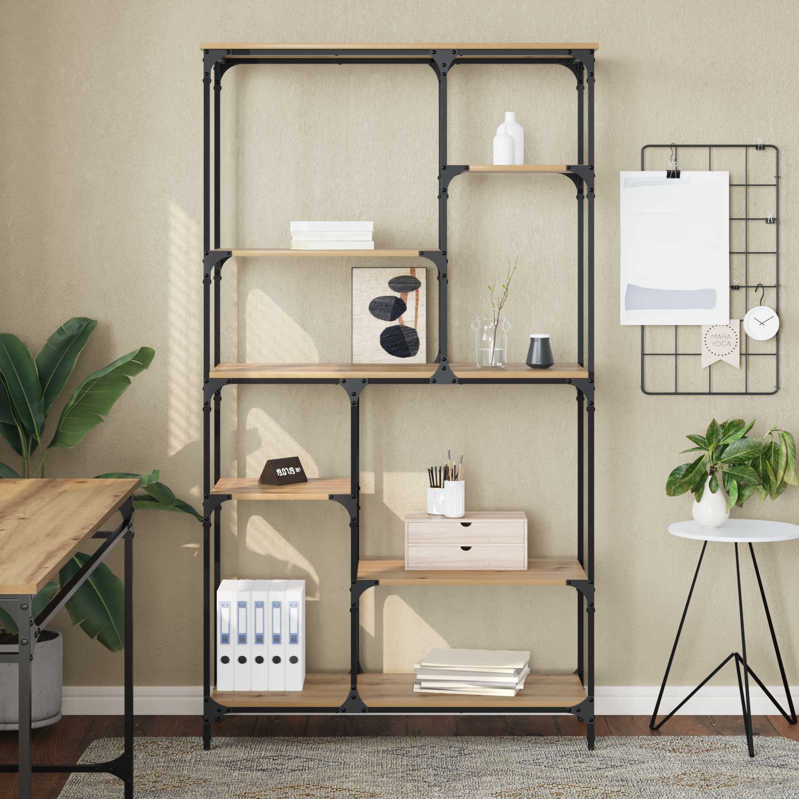 Boekenkast 5-laags 99 x 35,5 x 176 cm Bewerkt hout is nu te koop bij PeponiXL, paradijselijk wonen!