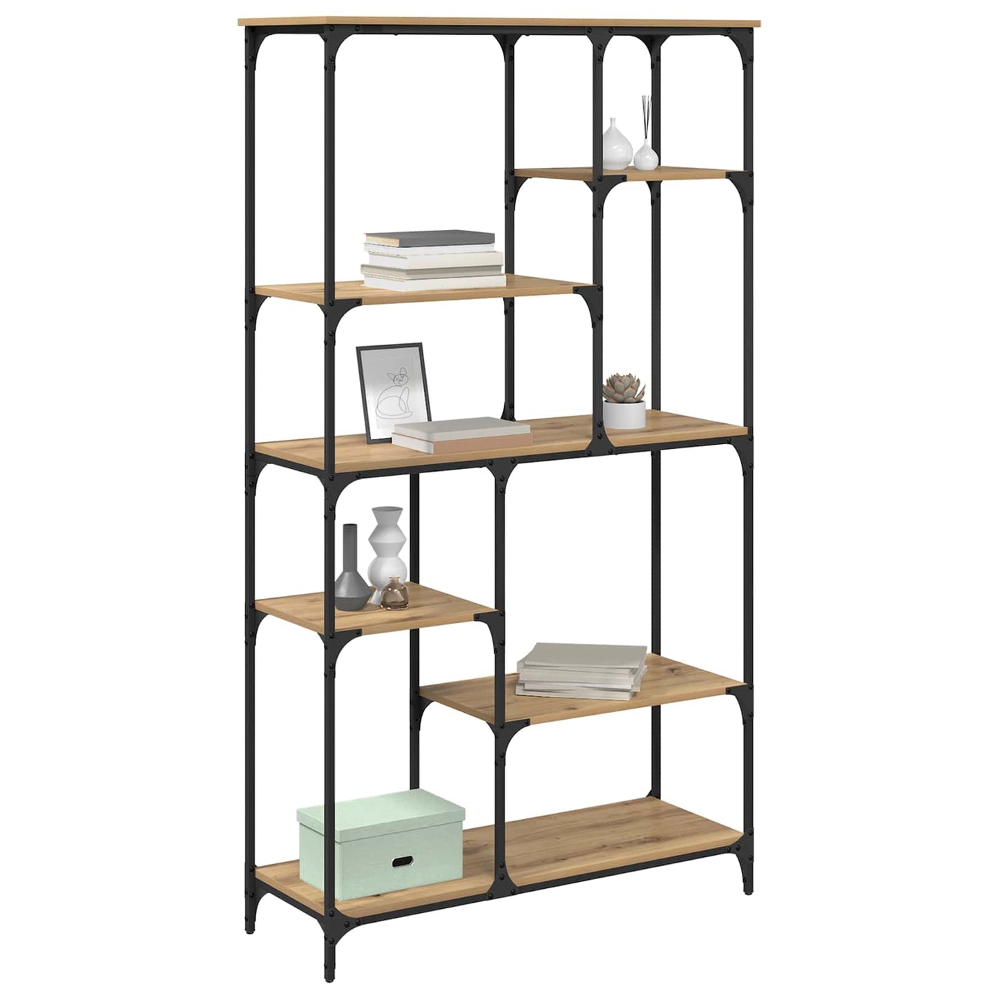 Boekenkast 5-laags 99 x 35,5 x 176 cm Bewerkt hout is nu te koop bij PeponiXL, paradijselijk wonen!