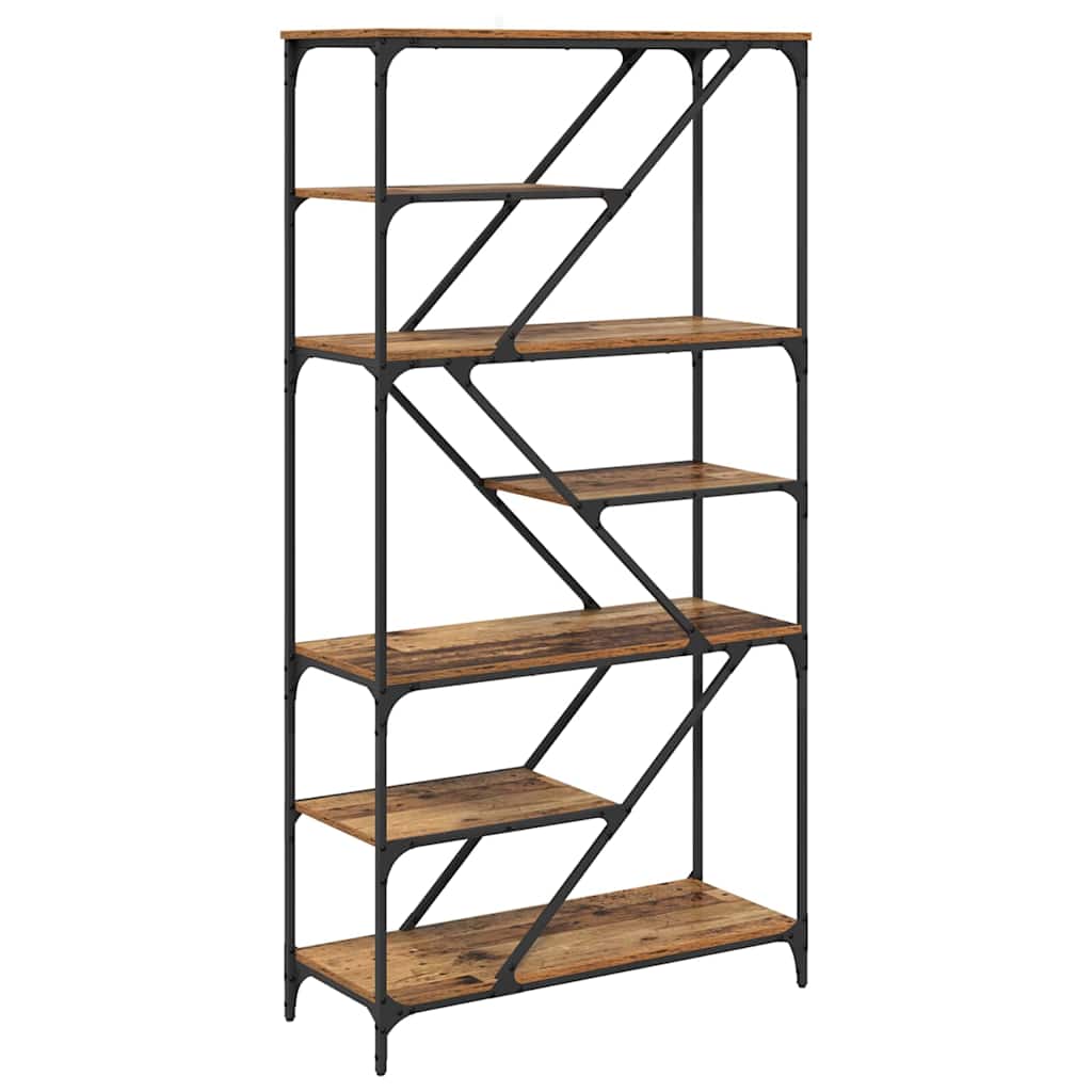 Boekenkast Oud Hout 91 x 36 x 176 cm Bewerkt hout is nu te koop bij PeponiXL, paradijselijk wonen!