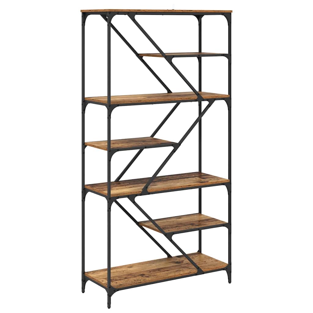 Boekenkast Oud Hout 91 x 36 x 176 cm Bewerkt hout is nu te koop bij PeponiXL, paradijselijk wonen!