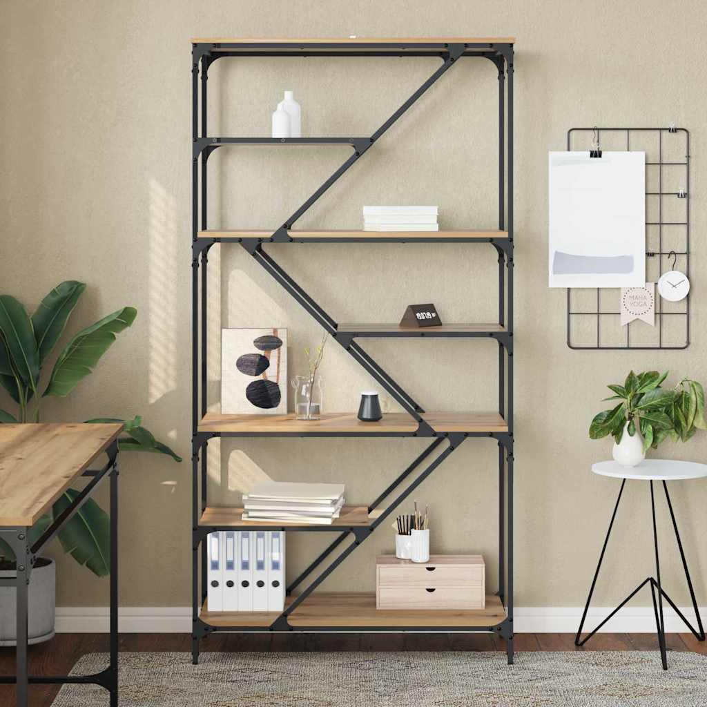 Boekenkast Artisan Eiken 91 x 36 x 176 cm Bewerkt hout is nu te koop bij PeponiXL, paradijselijk wonen!