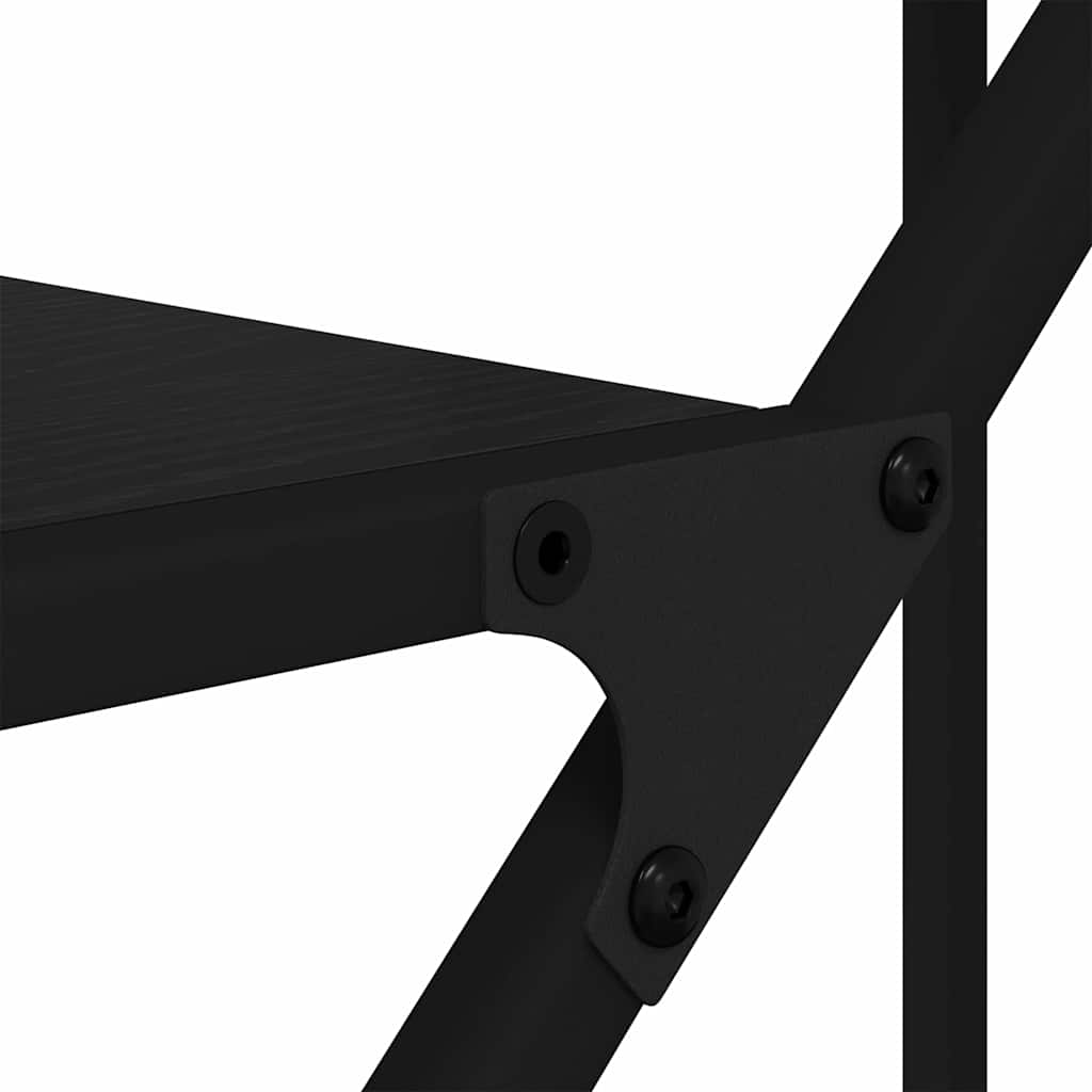 Boekenkast Zwart Eiken 91 x 36 x 176 cm Bewerkt hout is nu te koop bij PeponiXL, paradijselijk wonen!