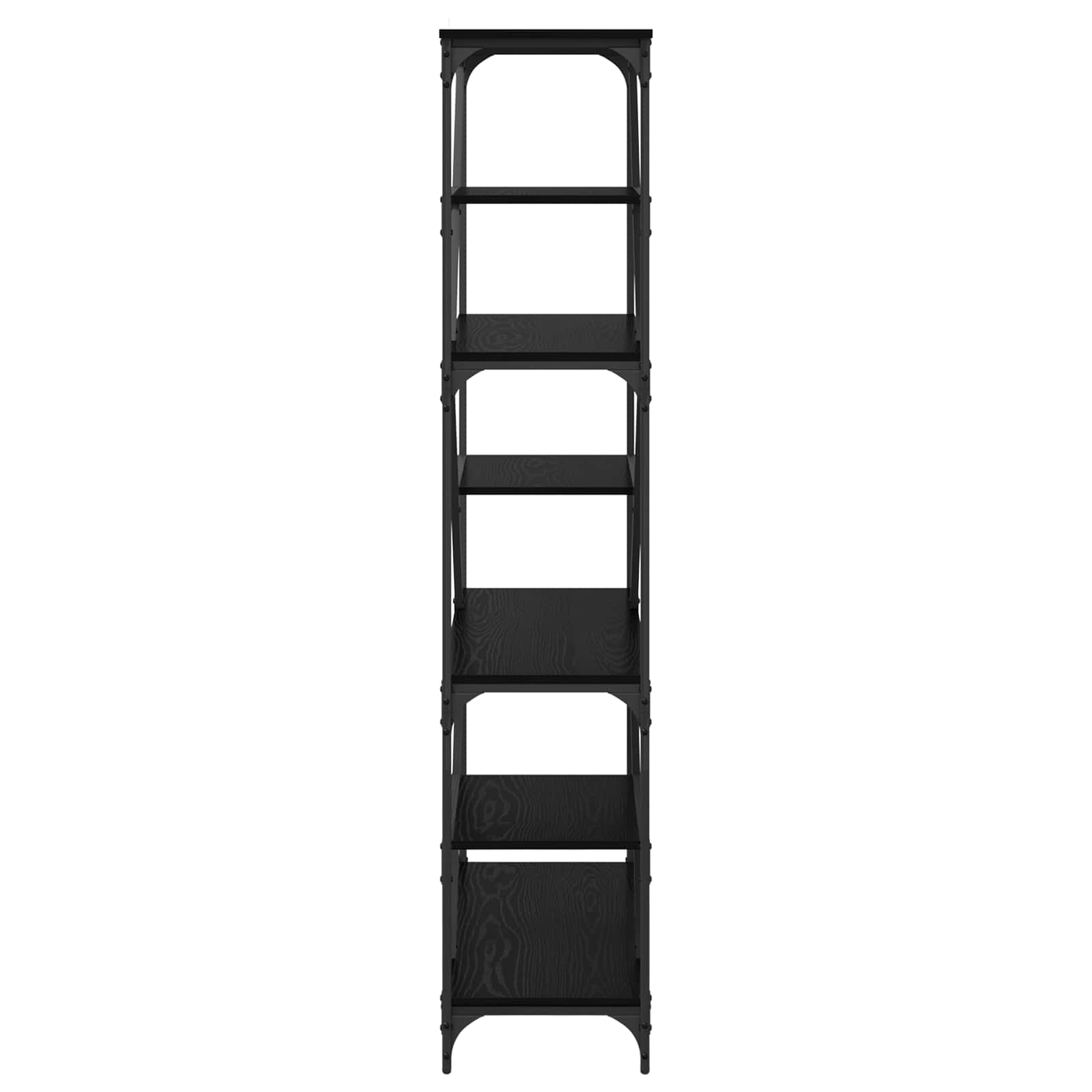 Boekenkast Zwart Eiken 91 x 36 x 176 cm Bewerkt hout is nu te koop bij PeponiXL, paradijselijk wonen!