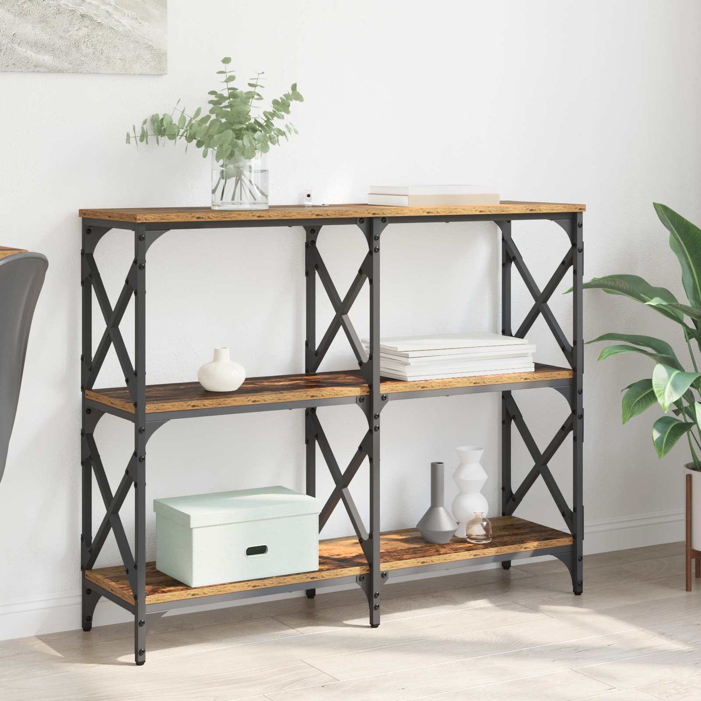 Wandtafel Oudhout 100 x 28 x 80,5 cm Bewerkt hout is nu te koop bij PeponiXL, paradijselijk wonen!
