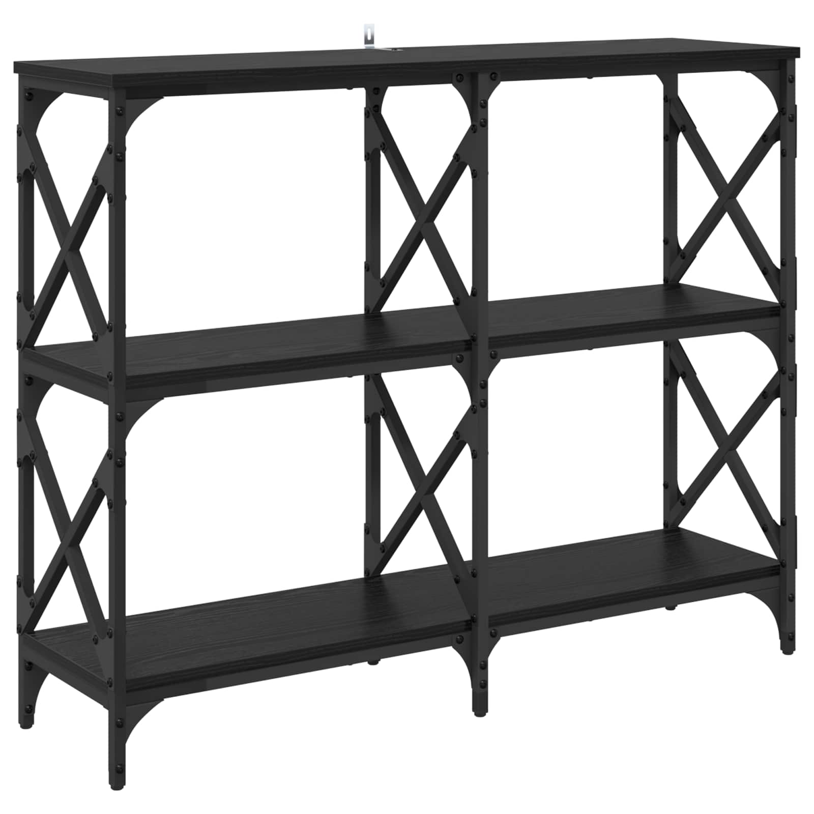 Wandtafel Zwart Eiken 100 x 28 x 80,5 cm Bewerkt hout is nu te koop bij PeponiXL, paradijselijk wonen!