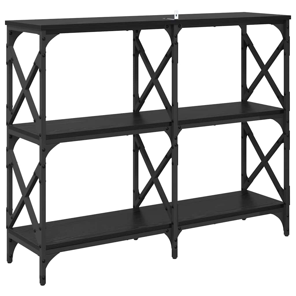 Wandtafel Zwart Eiken 100 x 28 x 80,5 cm Bewerkt hout is nu te koop bij PeponiXL, paradijselijk wonen!