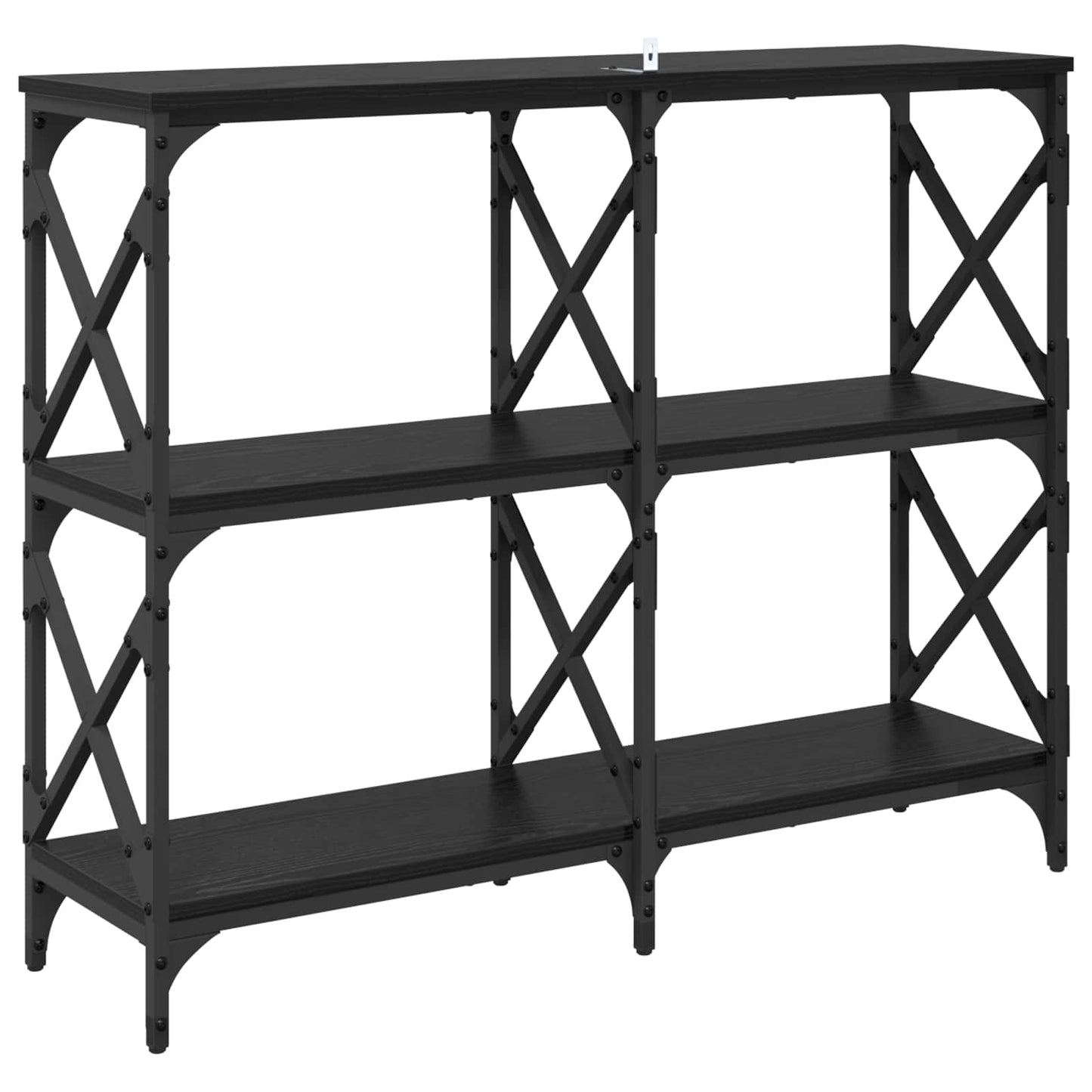 Wandtafel Zwart Eiken 100 x 28 x 80,5 cm Bewerkt hout is nu te koop bij PeponiXL, paradijselijk wonen!