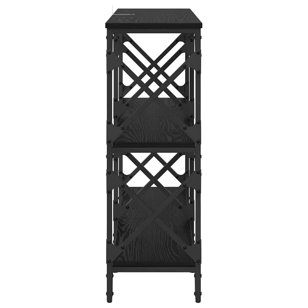 Wandtafel Zwart Eiken 100 x 28 x 80,5 cm Bewerkt hout is nu te koop bij PeponiXL, paradijselijk wonen!