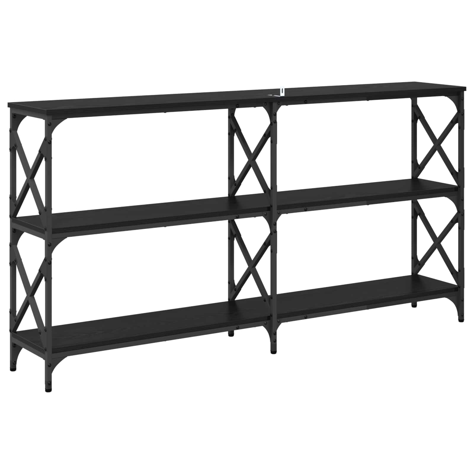 Wandtafel Zwart Eiken 156 x 28 x 80,5 cm Bewerkt hout is nu te koop bij PeponiXL, paradijselijk wonen!