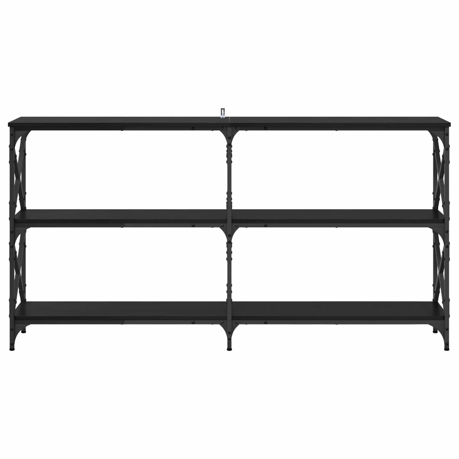 Wandtafel Zwart Eiken 156 x 28 x 80,5 cm Bewerkt hout is nu te koop bij PeponiXL, paradijselijk wonen!