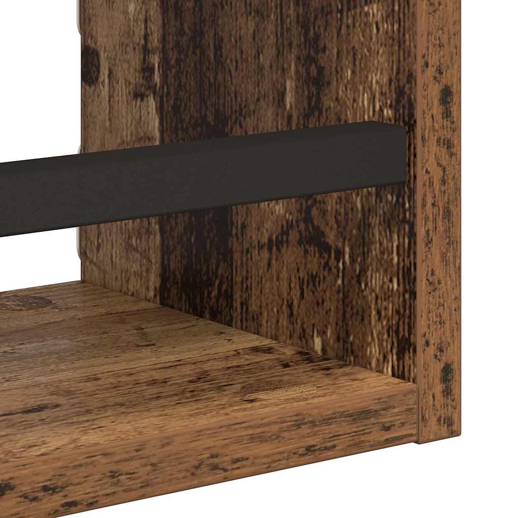 Wandplankenset met plank 3 pcs Oud Hout 40x16x14cm Bewerkt hout is nu te koop bij PeponiXL, paradijselijk wonen!
