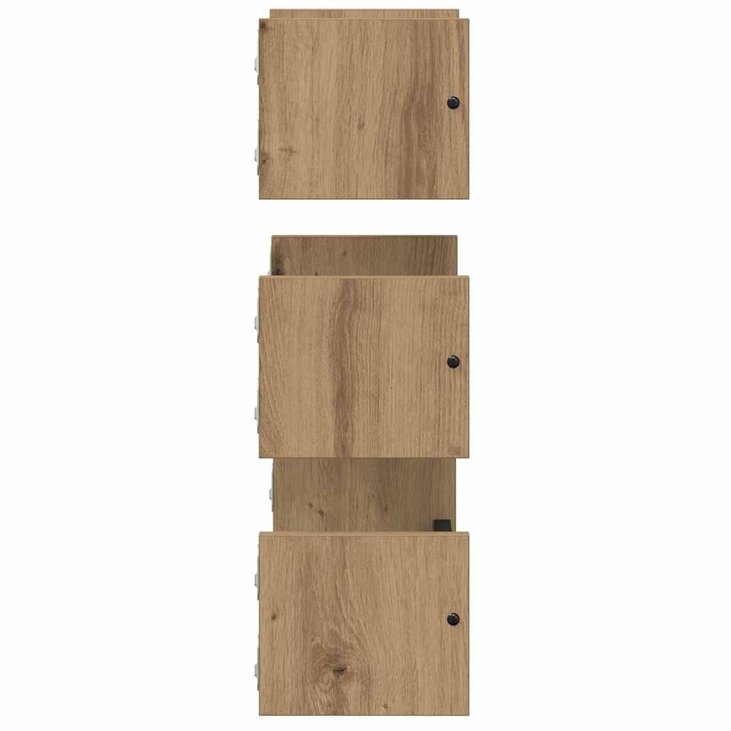 Wandplankenset 3 pcs Artisan Eiken 40x16x14cm Bewerkt hout is nu te koop bij PeponiXL, paradijselijk wonen!