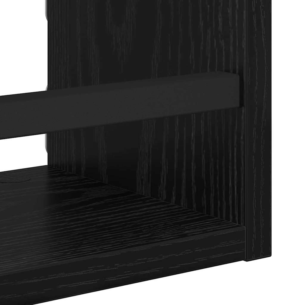 Wandplankenset 3 pcs Zwart Eiken 40x16x14cm Bewerkt hout is nu te koop bij PeponiXL, paradijselijk wonen!