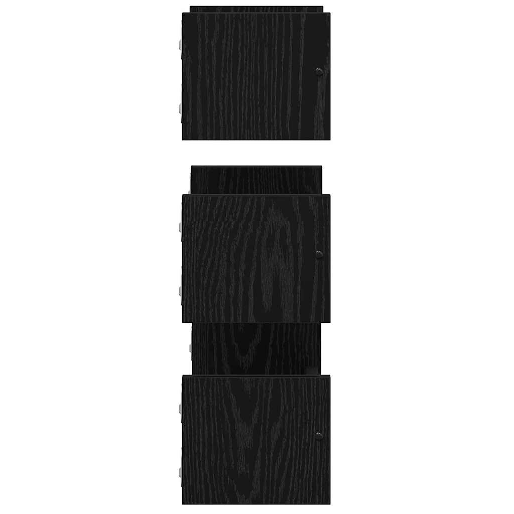 Wandplankenset 3 pcs Zwart Eiken 40x16x14cm Bewerkt hout is nu te koop bij PeponiXL, paradijselijk wonen!