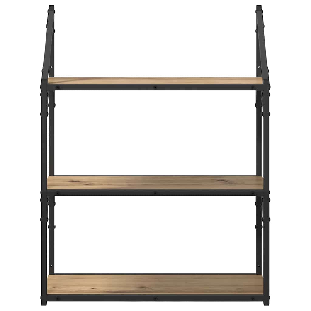 Wandplank Artisan Eiken 60 x 21 x 78,5 cm Bewerkt hout is nu te koop bij PeponiXL, paradijselijk wonen!