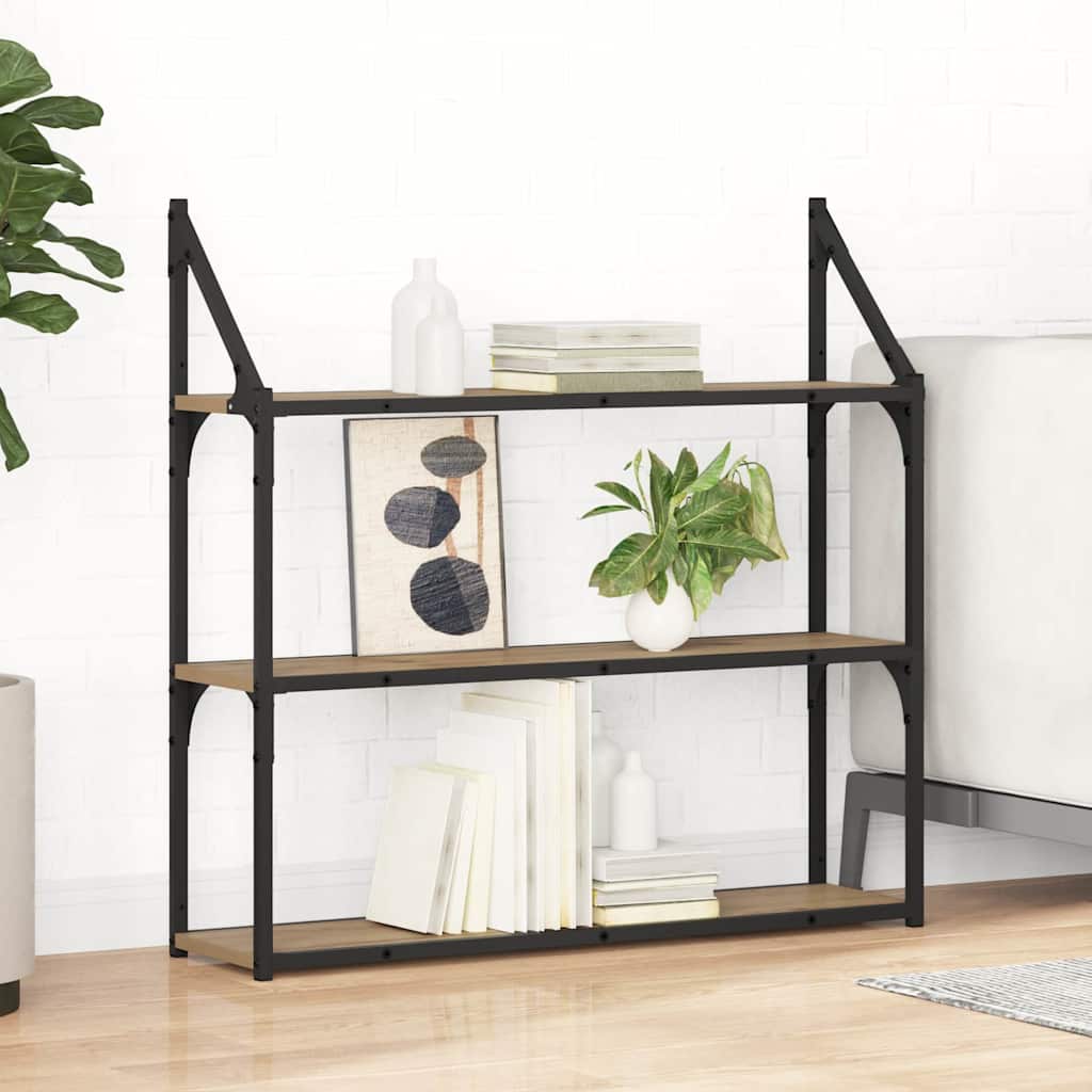 Wandplank Artisan Eiken 80 x 21 x 78,5 cm Bewerkt hout is nu te koop bij PeponiXL, paradijselijk wonen!