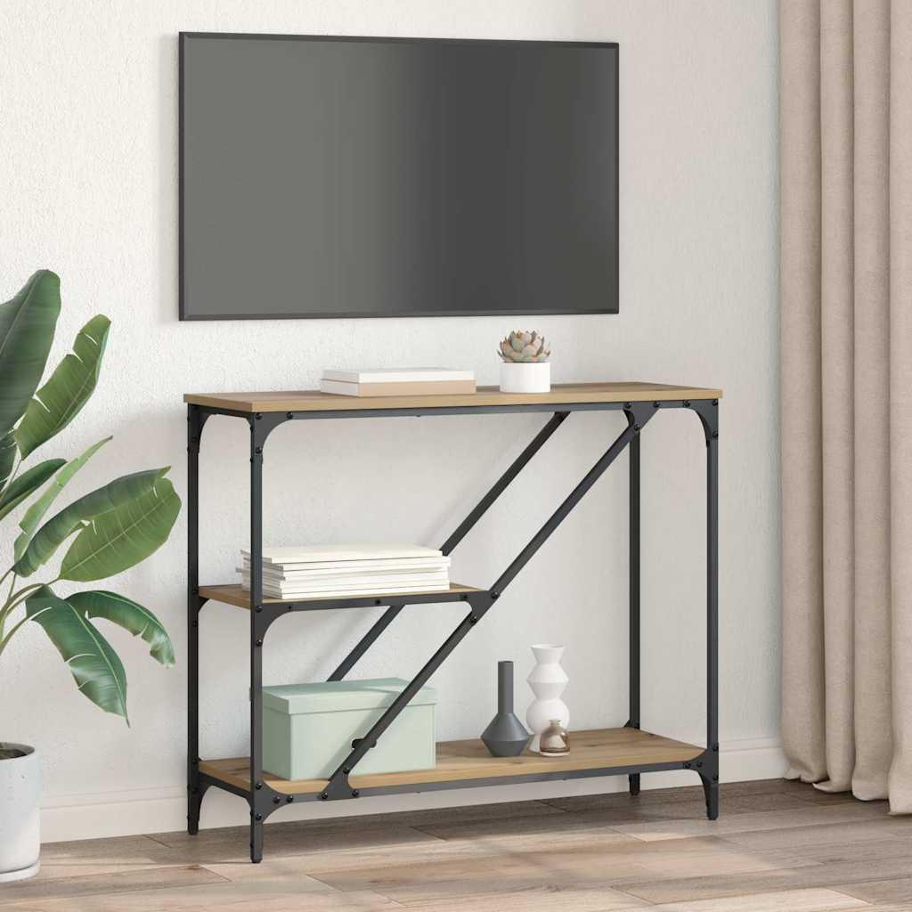 Wandtafel Artisan Eiken 88,5 x 30 x 75 cm Bewerkt hout is nu te koop bij PeponiXL, paradijselijk wonen!