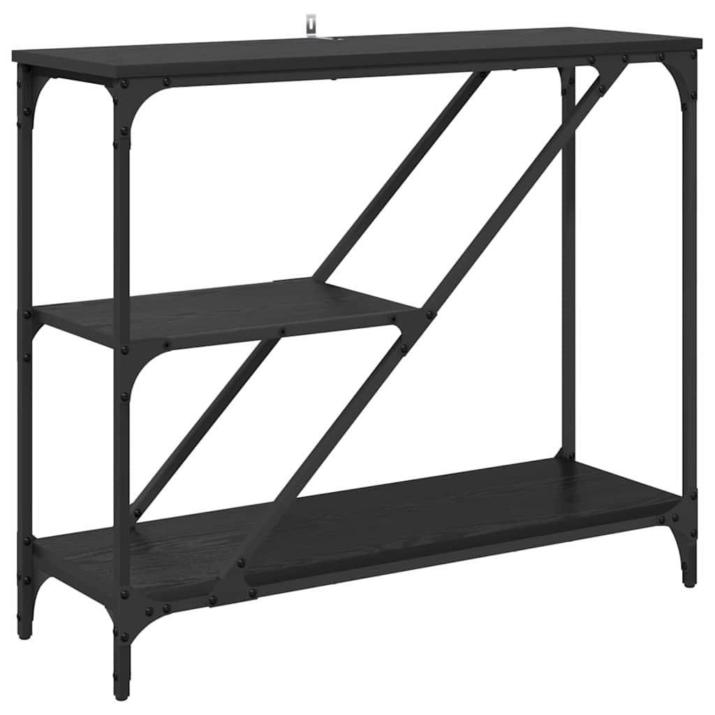 Wandtafel Zwart Eiken 88,5 x 30 x 75 cm Bewerkt hout is nu te koop bij PeponiXL, paradijselijk wonen!