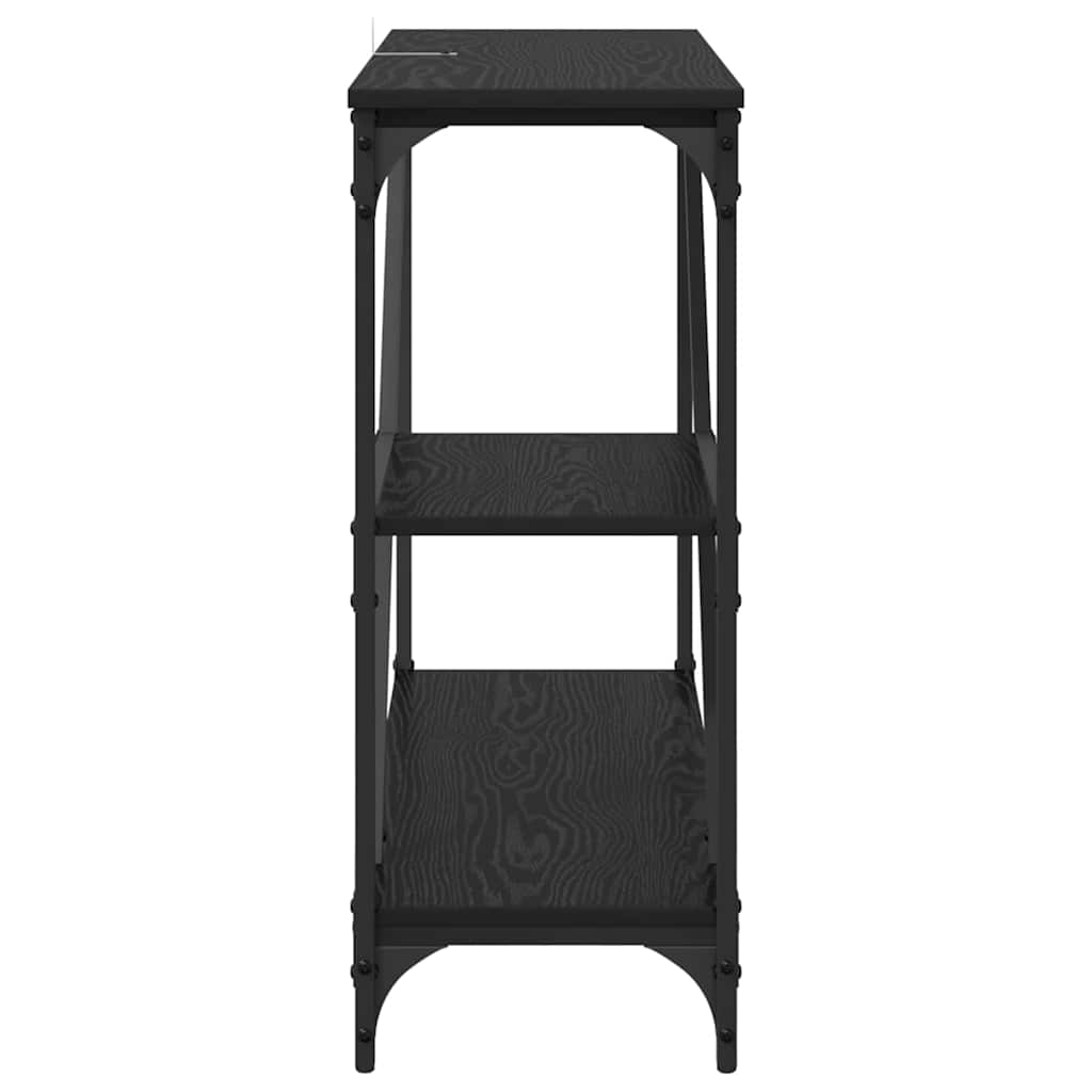 Wandtafel Zwart Eiken 88,5 x 30 x 75 cm Bewerkt hout is nu te koop bij PeponiXL, paradijselijk wonen!