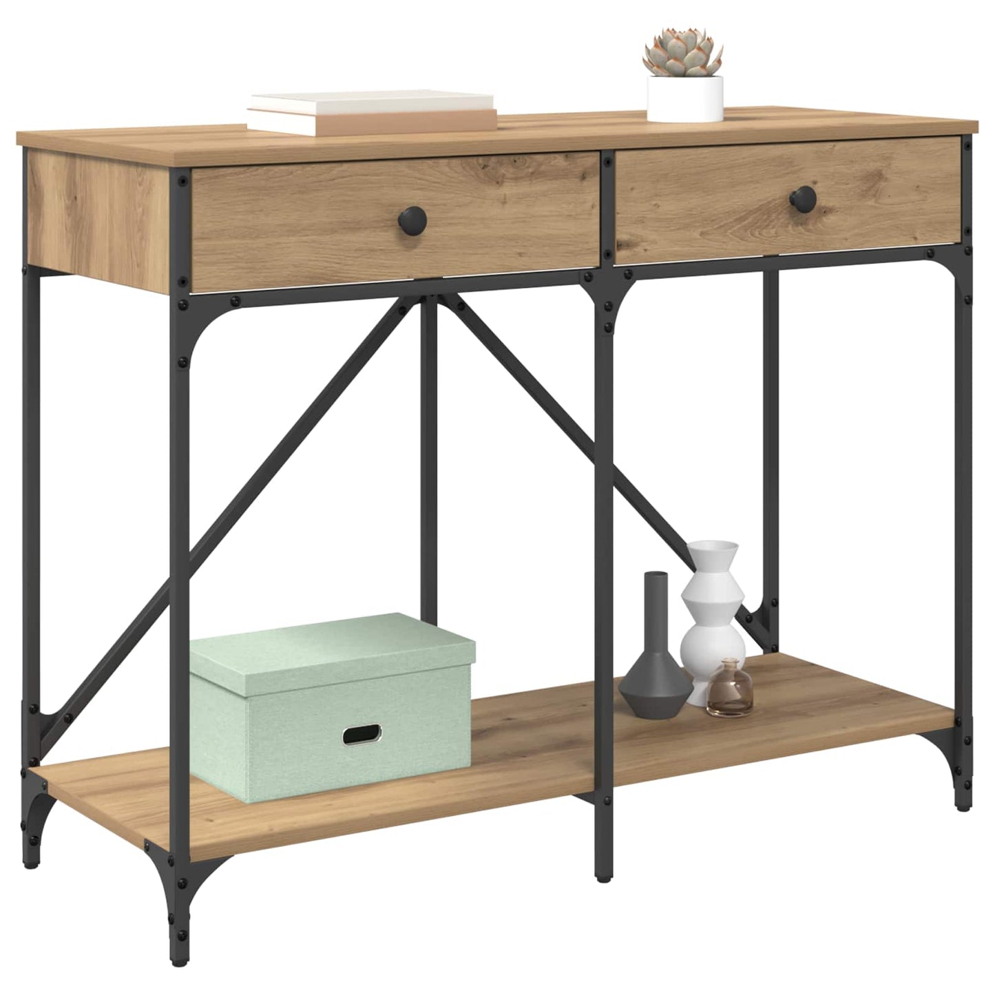 Wandtafel Artisan Eiken 100 x 39 x 78,5 cm Bewerkt hout is nu te koop bij PeponiXL, paradijselijk wonen!