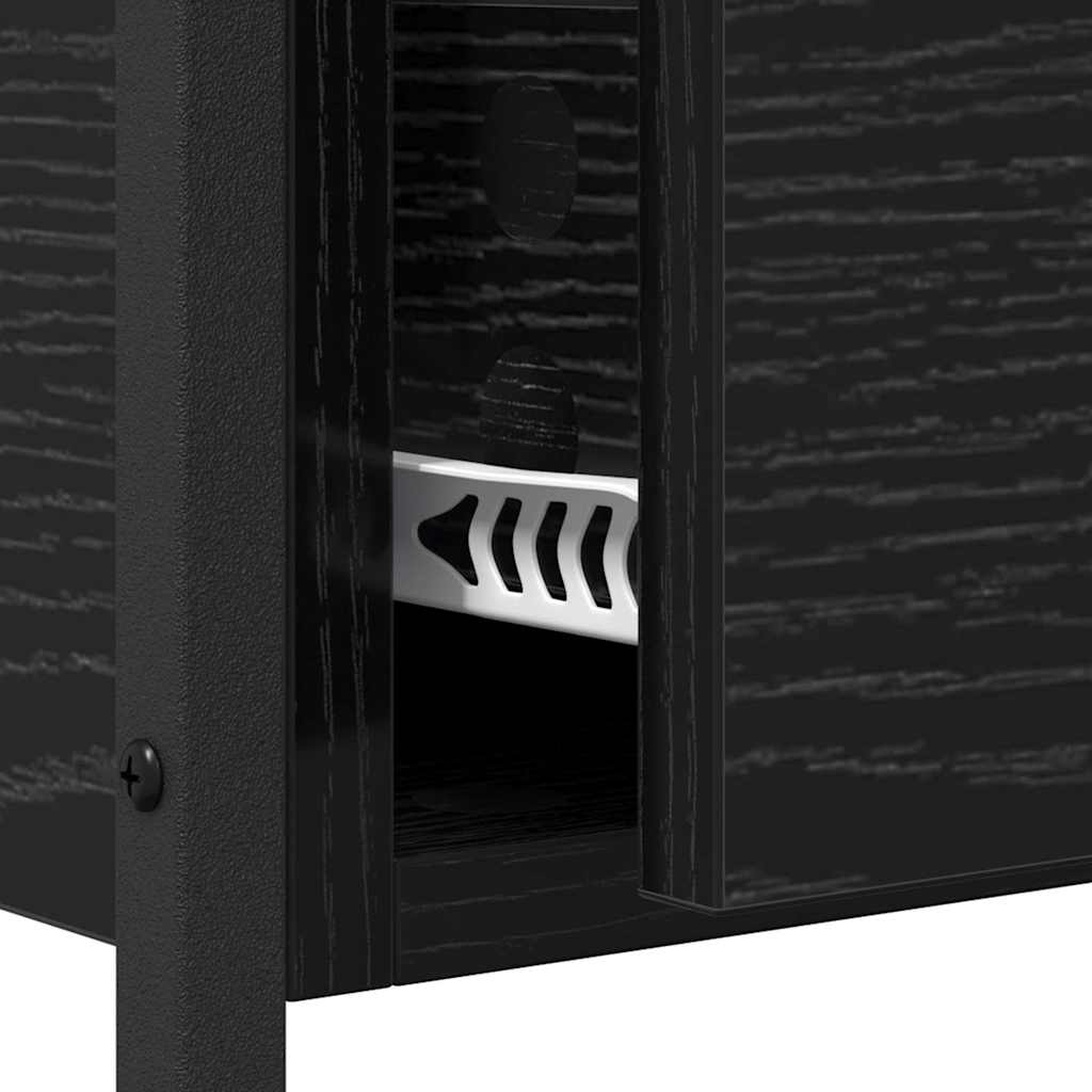 Wandtafel met lade Zwart Eiken 100 x 39 x 78,5 cm Bewerkt hout is nu te koop bij PeponiXL, paradijselijk wonen!