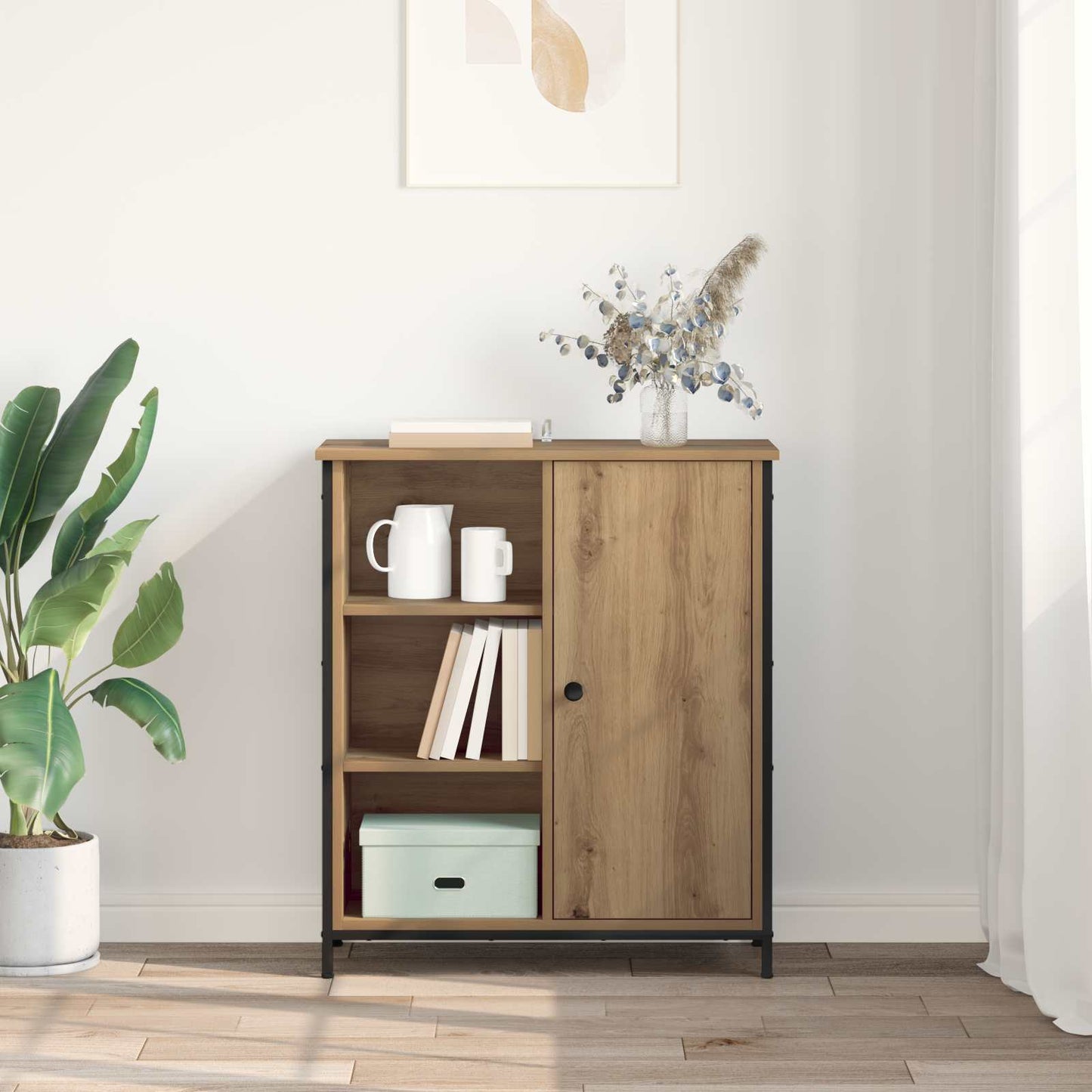 Dressoir Artisan Eiken 70 x 30 x 80 cm Bewerkt hout is nu te koop bij PeponiXL, paradijselijk wonen!