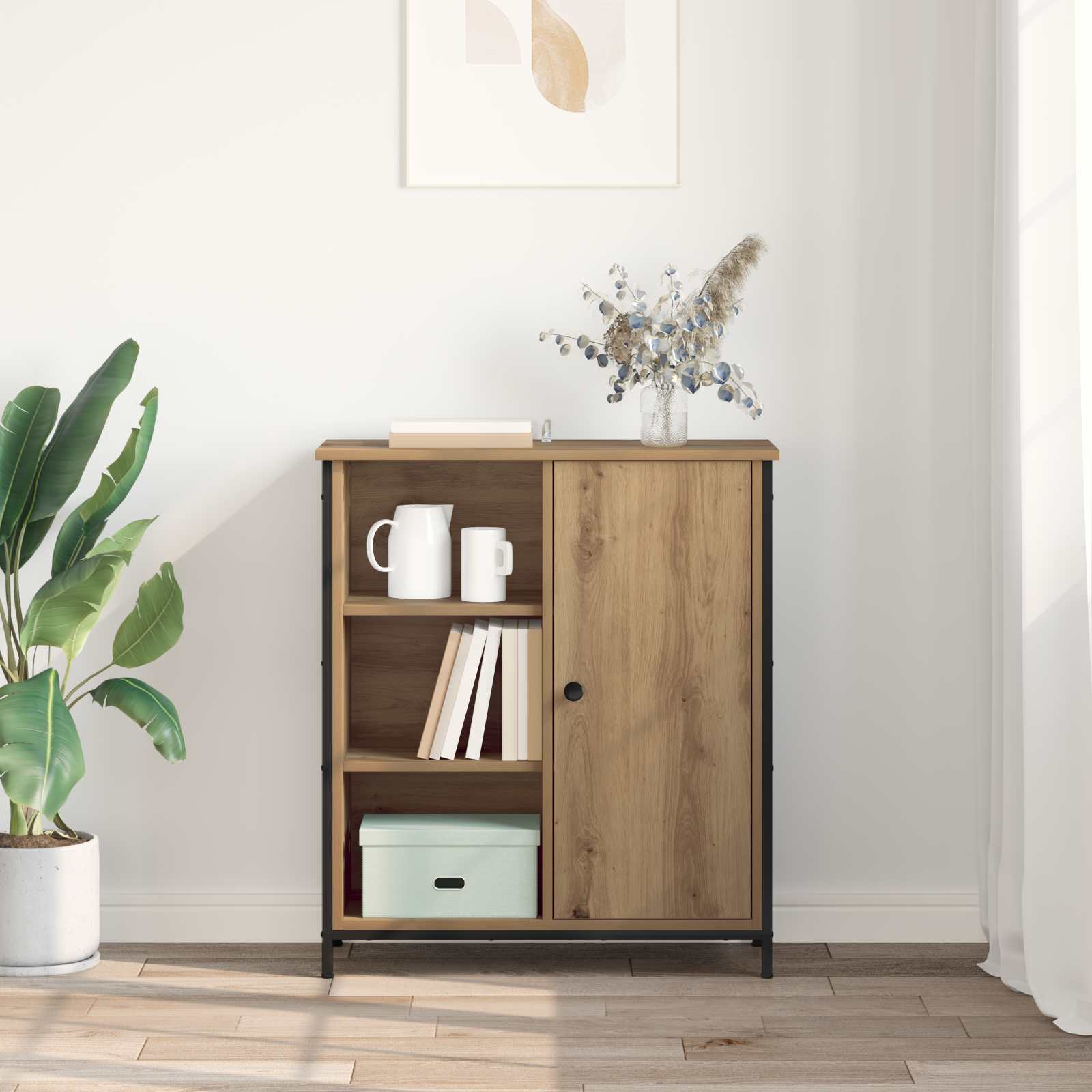 Dressoir Artisan Eiken 70 x 30 x 80 cm Bewerkt hout is nu te koop bij PeponiXL, paradijselijk wonen!