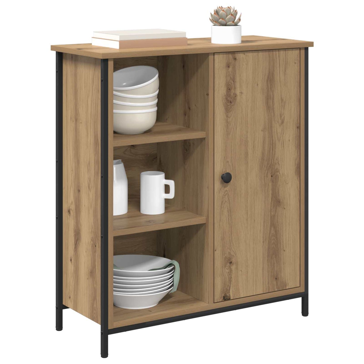 Dressoir Artisan Eiken 70 x 30 x 80 cm Bewerkt hout is nu te koop bij PeponiXL, paradijselijk wonen!