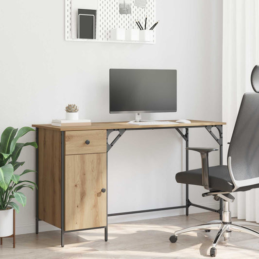 Computerbureau Artisan Eiken Bewerkt hout 131 x 48 x 75 cm is nu te koop bij PeponiXL, paradijselijk wonen!