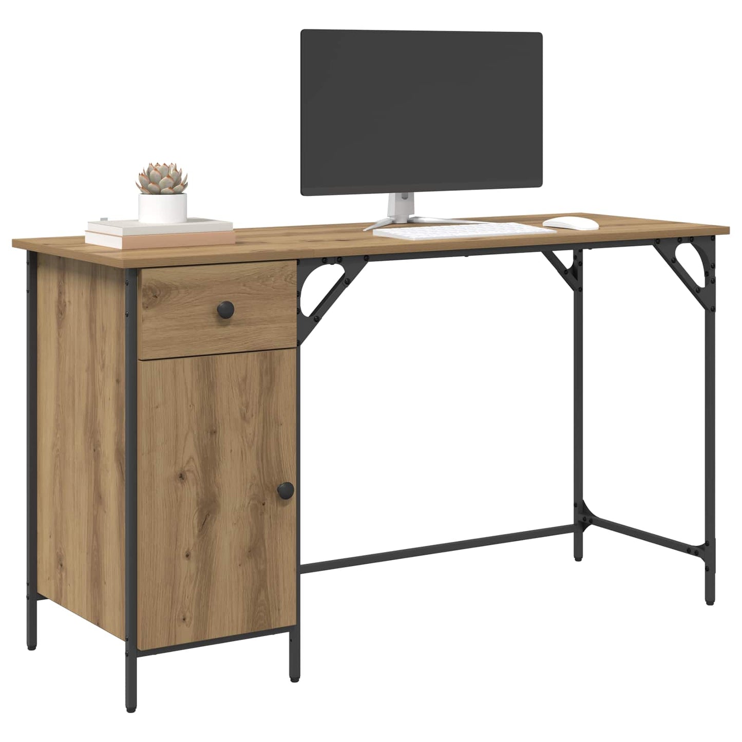 Computerbureau Artisan Eiken Bewerkt hout 131 x 48 x 75 cm