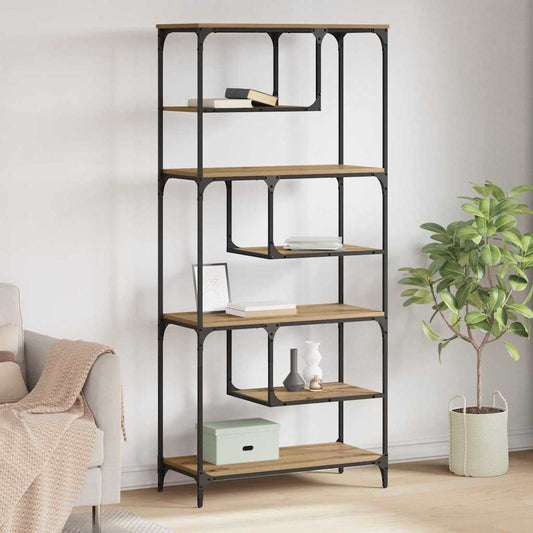 Boekenkast artisanaal eikenkleurig 81 x 36 x 176 cm is nu te koop bij PeponiXL, paradijselijk wonen!