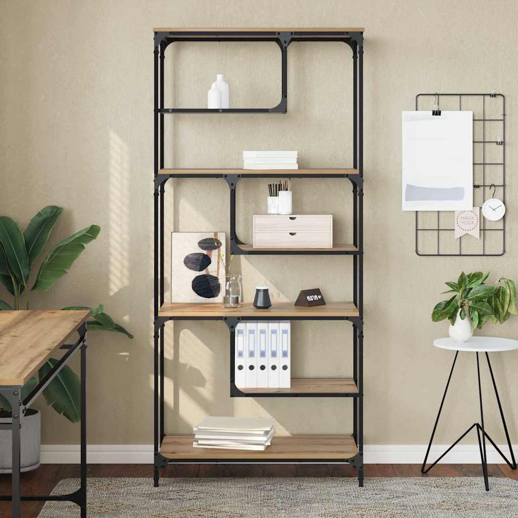 Boekenkast artisanaal eikenkleurig 81 x 36 x 176 cm is nu te koop bij PeponiXL, paradijselijk wonen!